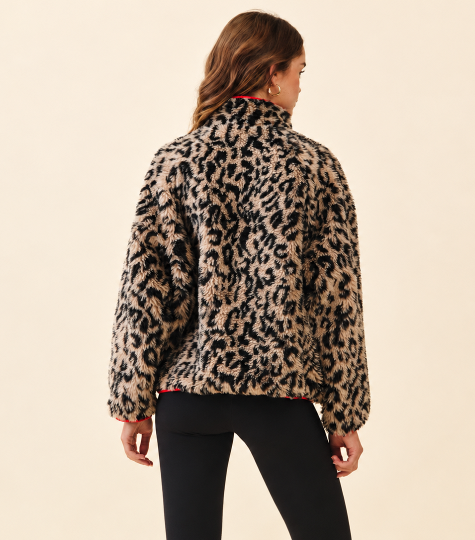 Leopard Half Zip Pullover